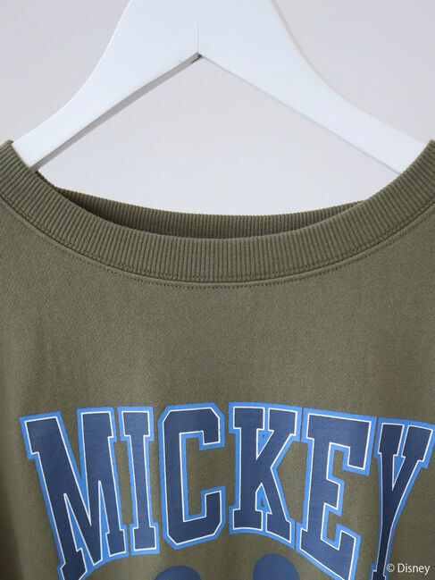  「カレッジロゴ風裏起毛プルオーバー/Mickey」|Tシャツ・カットソー|