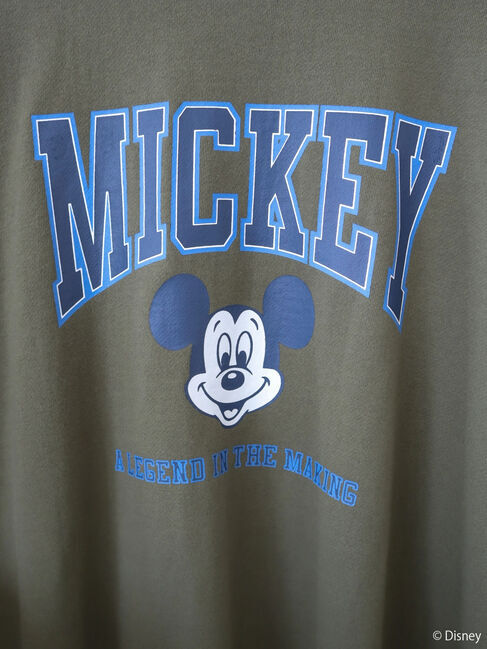  「カレッジロゴ風裏起毛プルオーバー/Mickey」|Tシャツ・カットソー|