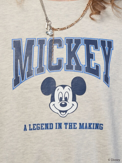  「カレッジロゴ風裏起毛プルオーバー/Mickey」|Tシャツ・カットソー|