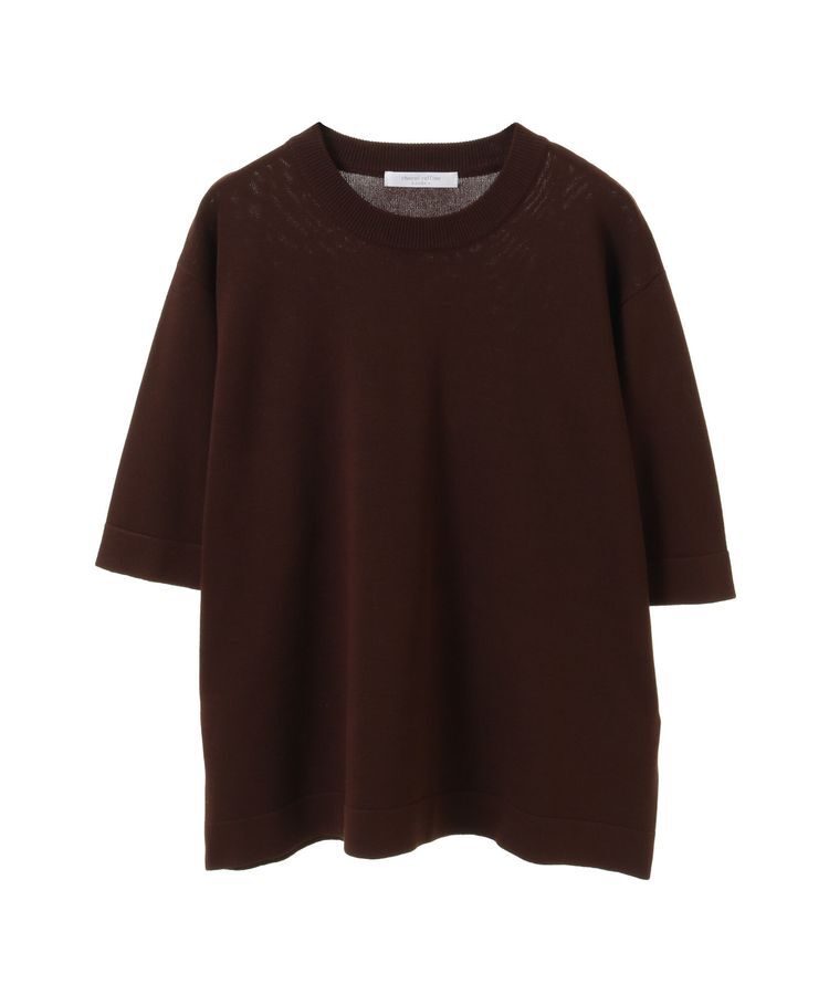 Green Parks「袖裏配色5分袖ニットプルオーバー」|ニット・セーター|