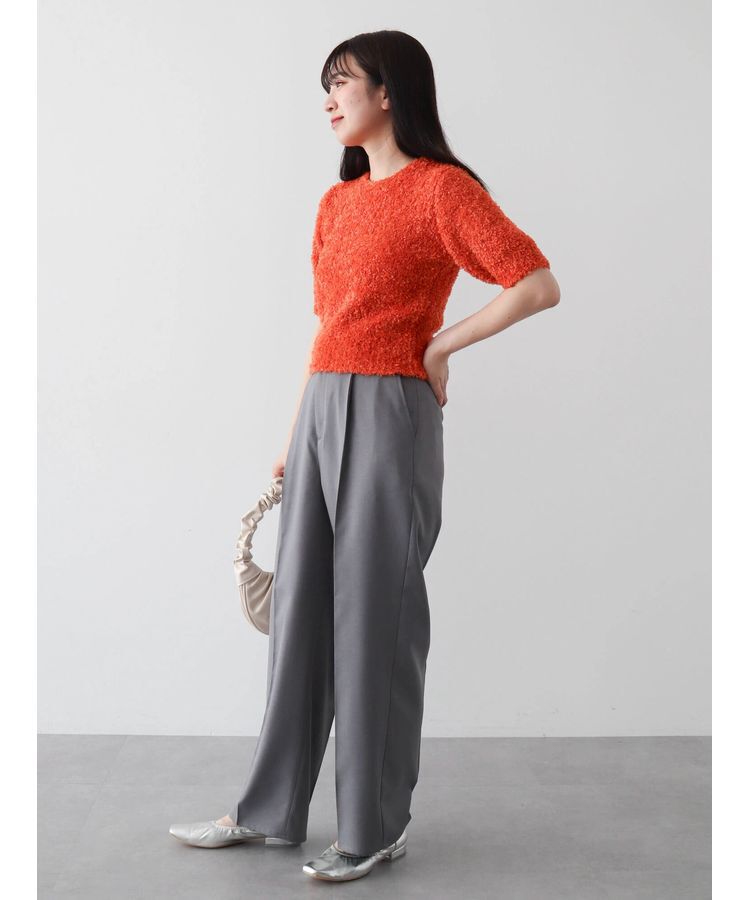 Green Parks「テープヤーン半袖ニットプルオーバー」|ニット・セーター|