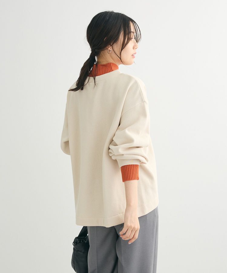 Green Parks「配色リブニットドッキング裏起毛プルオーバー」|スウェット・ジャージ|