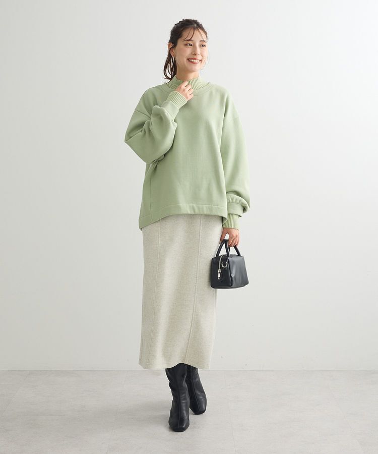 Green Parks「配色リブニットドッキング裏起毛プルオーバー」|スウェット・ジャージ|