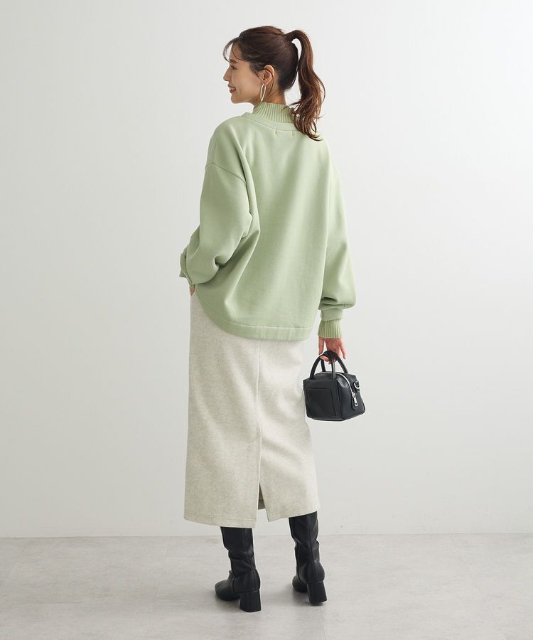 Green Parks「配色リブニットドッキング裏起毛プルオーバー」|スウェット・ジャージ|