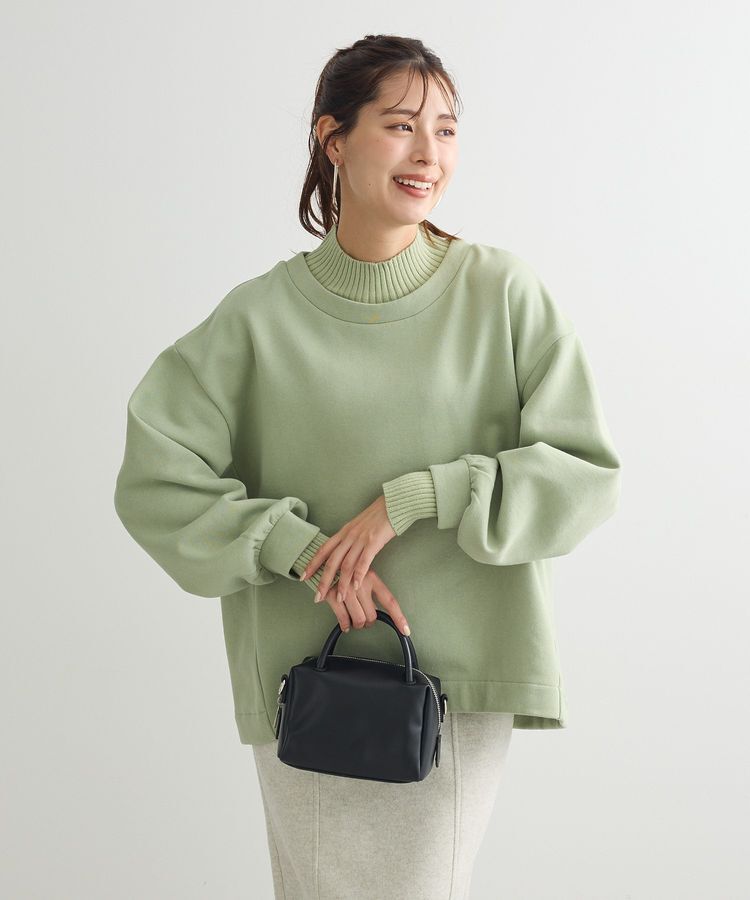 Green Parks「配色リブニットドッキング裏起毛プルオーバー」|スウェット・ジャージ|