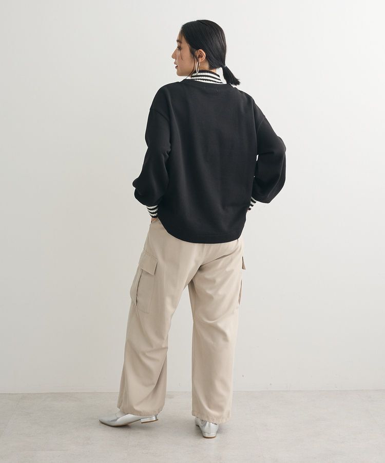 Green Parks「配色リブニットドッキング裏起毛プルオーバー」|スウェット・ジャージ|