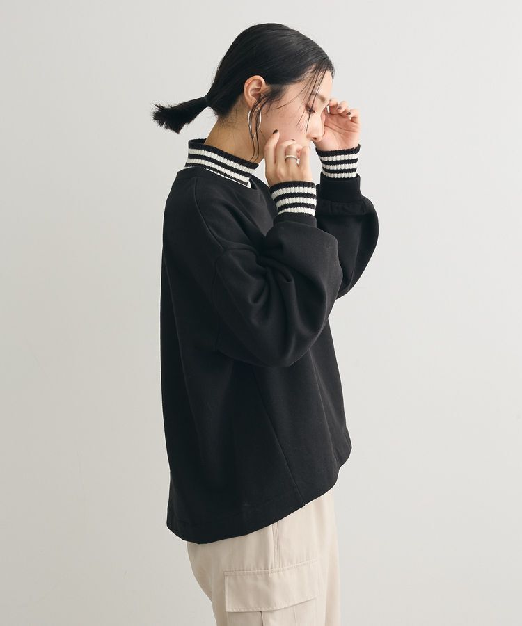 Green Parks「配色リブニットドッキング裏起毛プルオーバー」|スウェット・ジャージ|