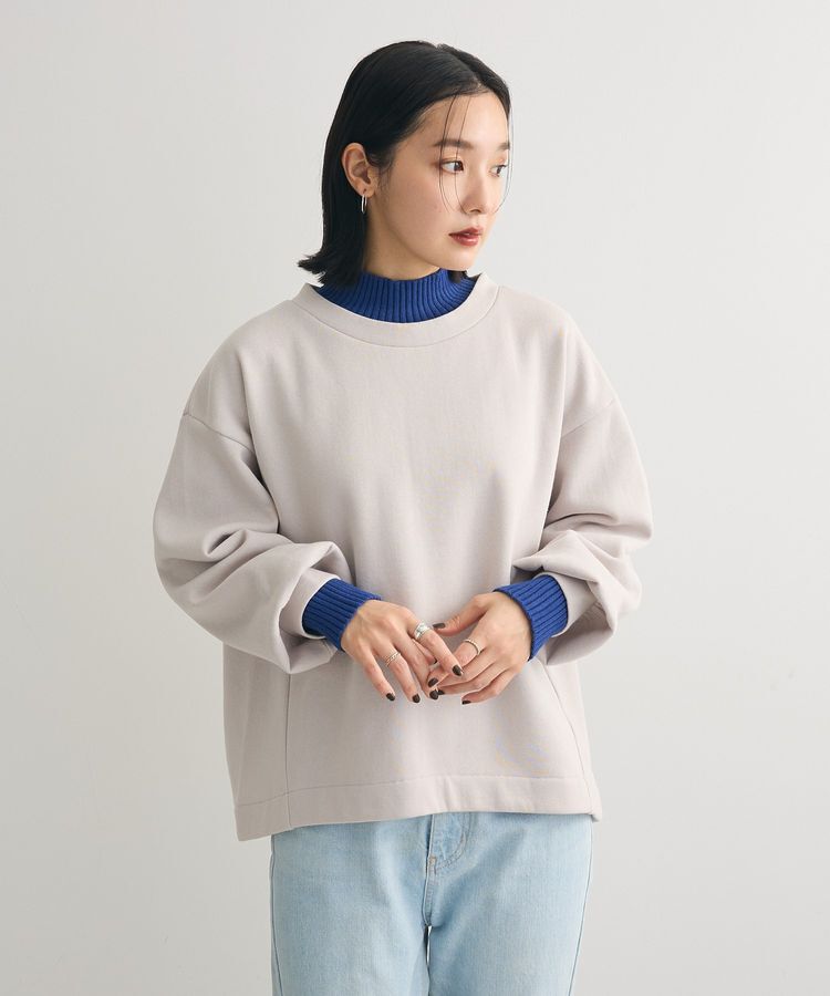 Green Parks「配色リブニットドッキング裏起毛プルオーバー」|スウェット・ジャージ|