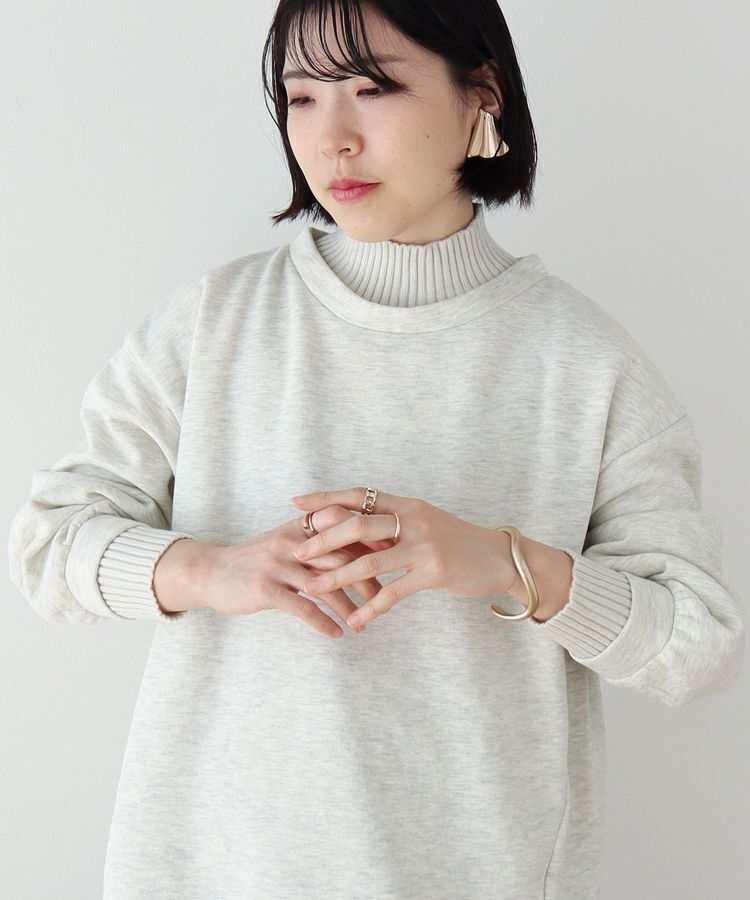 Green Parks「配色リブニットドッキング裏起毛プルオーバー」|スウェット・ジャージ|