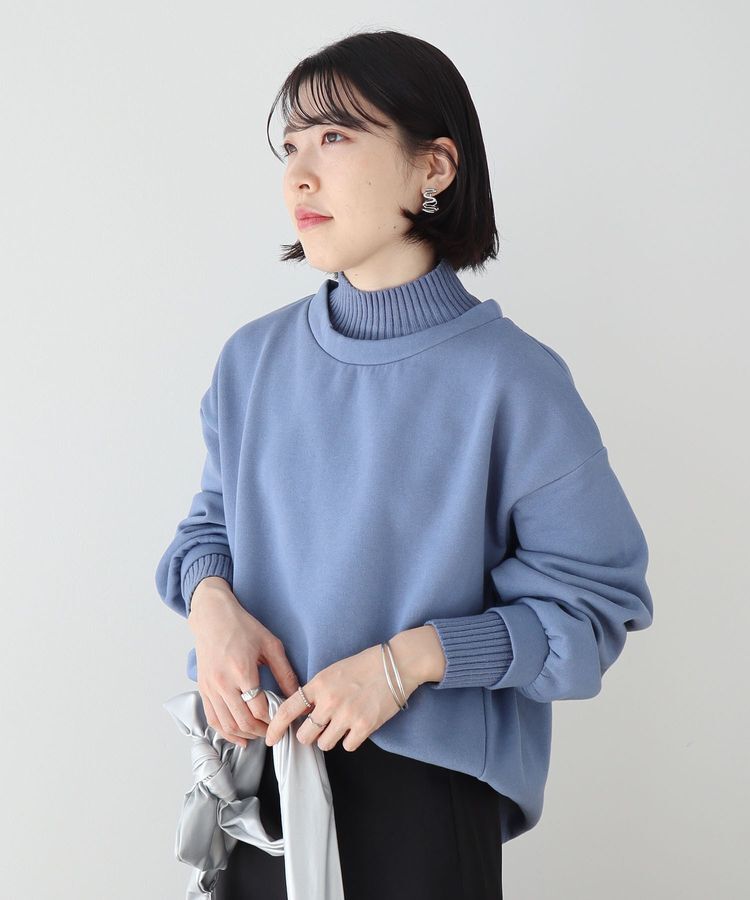 Green Parks「配色リブニットドッキング裏起毛プルオーバー」|スウェット・ジャージ|