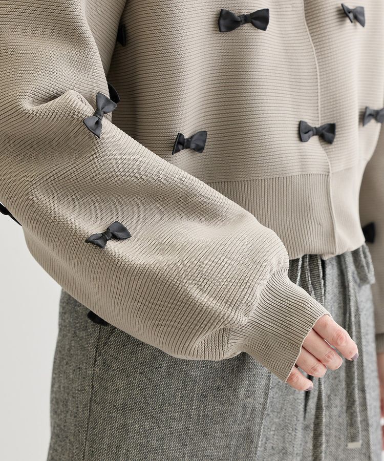 Green Parks「・swing by メニーリボンニットカーディガン」|カーディガン|