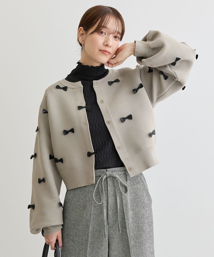 Green Parks「・swing by メニーリボンニットカーディガン」|カーディガン|