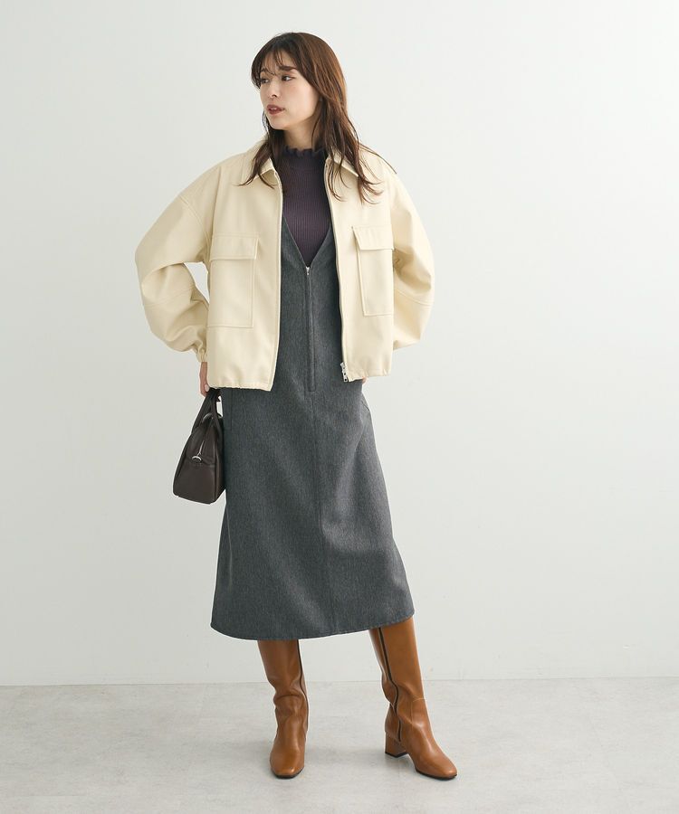 Green Parks「・swing by フリルハイネックリブニット」|ニット・セーター|