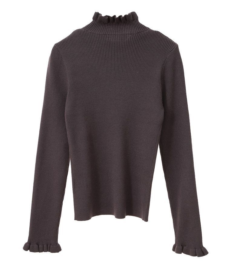 Green Parks「・swing by フリルハイネックリブニット」|ニット・セーター|