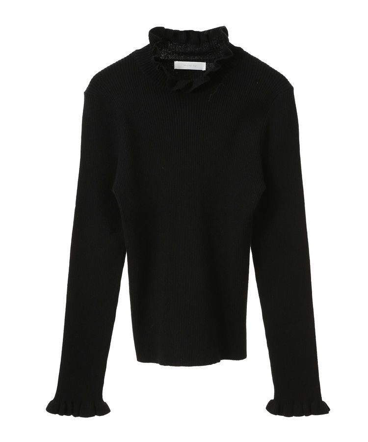 Green Parks「・swing by フリルハイネックリブニット」|ニット・セーター|