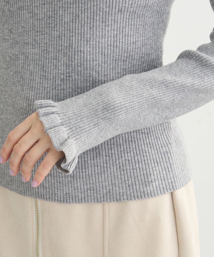 Green Parks「・swing by フリルハイネックリブニット」|ニット・セーター|