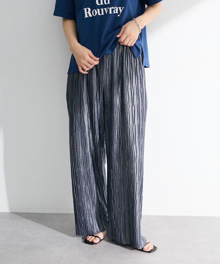Green Parks「セルフカットウェーブプリーツパンツ」|その他|Navy