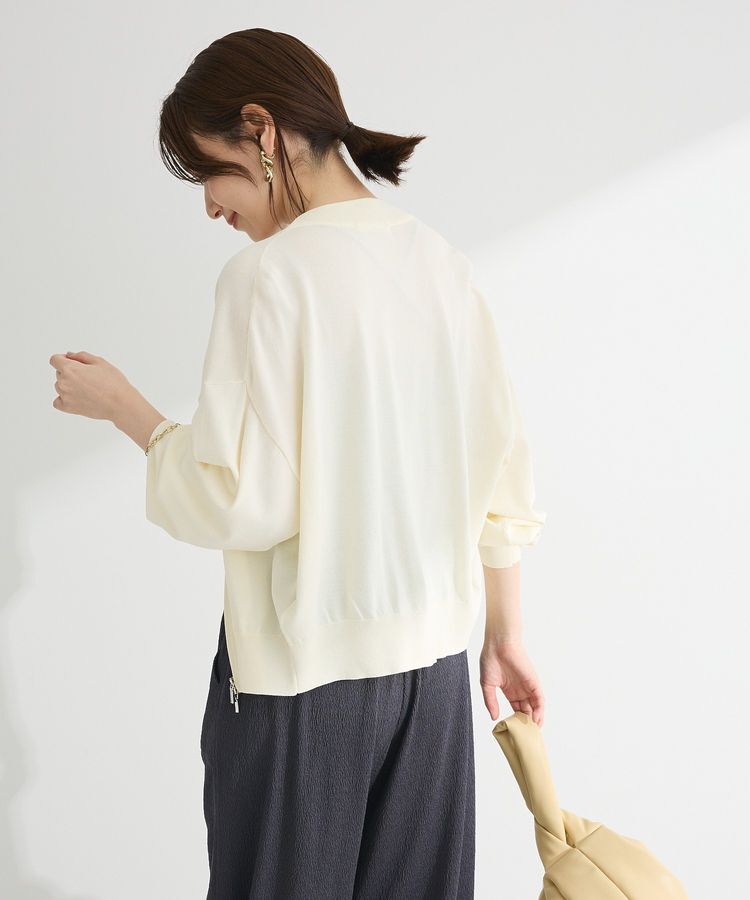 Green Parks「フロントZIPニットカーディガン」|カーディガン|