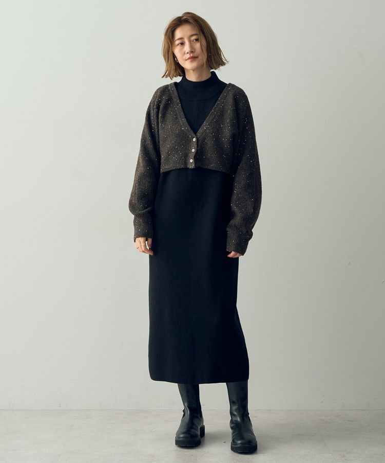 YECCA VECCA「【2点SET】マルチwayレイヤードニットワンピース」|ワンピース|