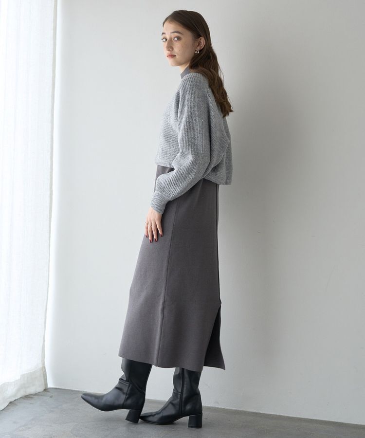 YECCA VECCA「【2点SET】マルチwayレイヤードニットワンピース」|ワンピース|