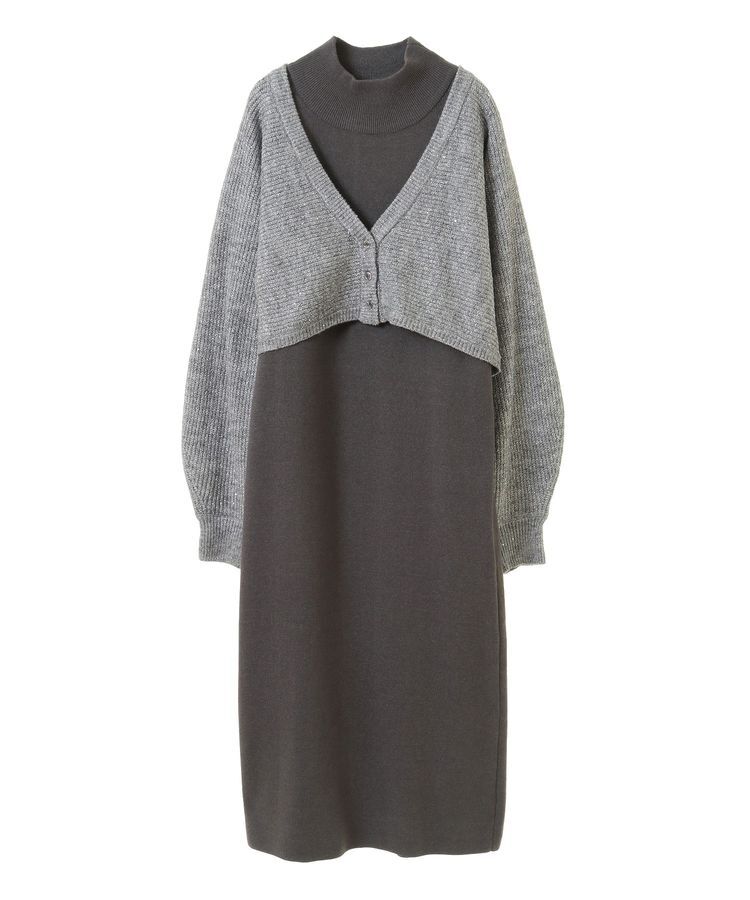 YECCA VECCA「【2点SET】マルチwayレイヤードニットワンピース」|ワンピース|