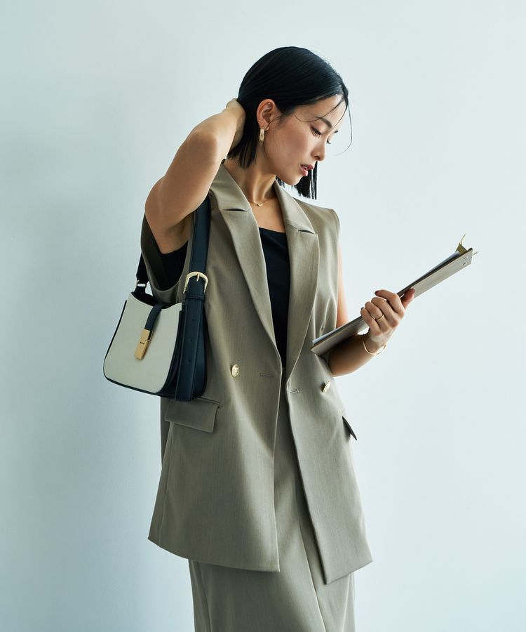 YECCA VECCA「金釦テーラードジレジャケット」|ベスト・ジレ|