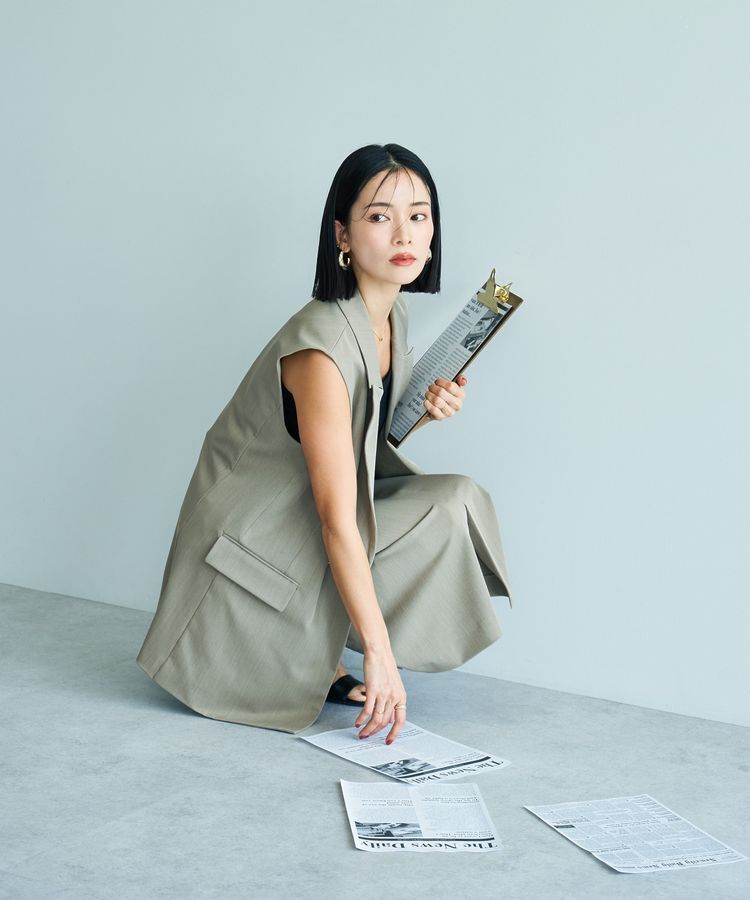 YECCA VECCA「金釦テーラードジレジャケット」|ベスト・ジレ|