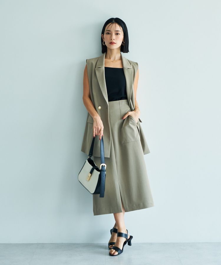 YECCA VECCA「金釦テーラードジレジャケット」|ベスト・ジレ|