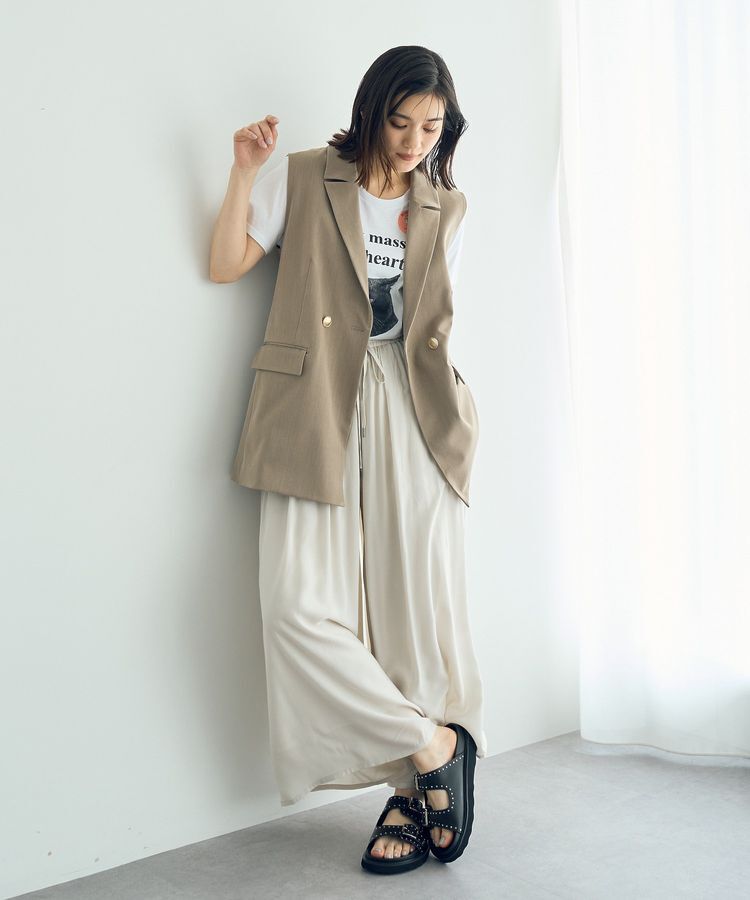 YECCA VECCA「金釦テーラードジレジャケット」|ベスト・ジレ|