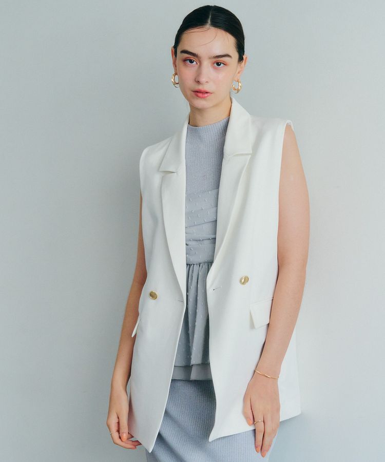 YECCA VECCA「金釦テーラードジレジャケット」|ベスト・ジレ|