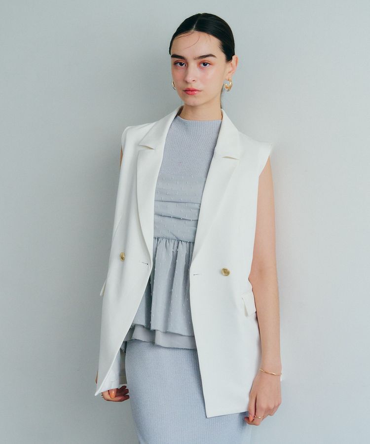 YECCA VECCA「金釦テーラードジレジャケット」|ベスト・ジレ|