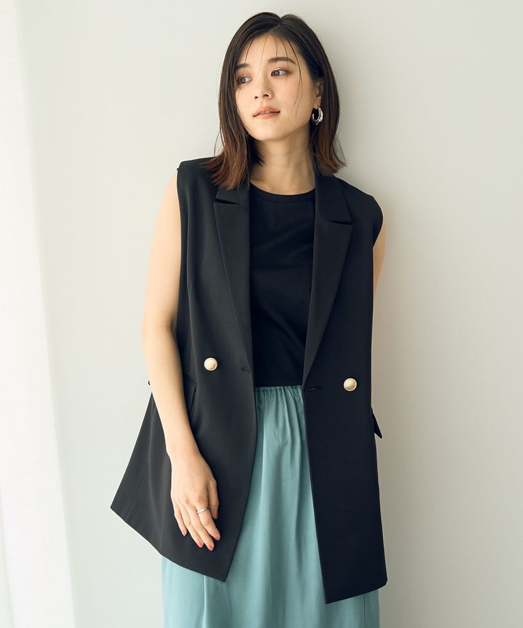 YECCA VECCA「金釦テーラードジレジャケット」|ベスト・ジレ|