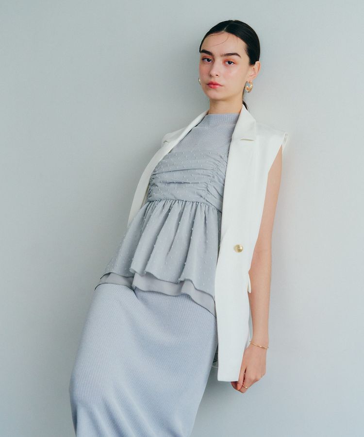 YECCA VECCA「金釦テーラードジレジャケット」|ベスト・ジレ|