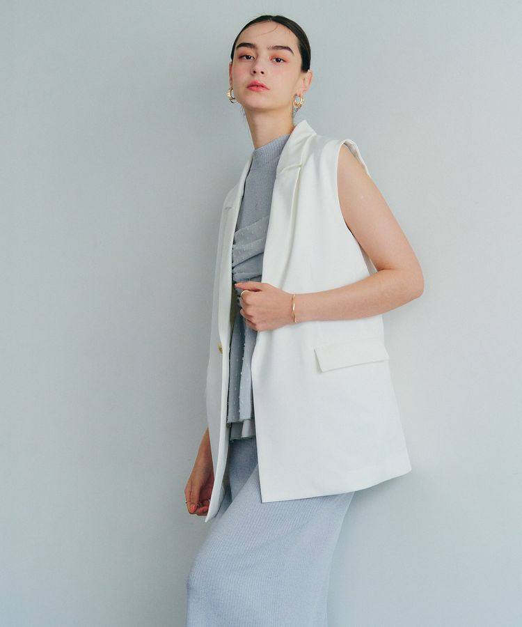 YECCA VECCA「金釦テーラードジレジャケット」|ベスト・ジレ|