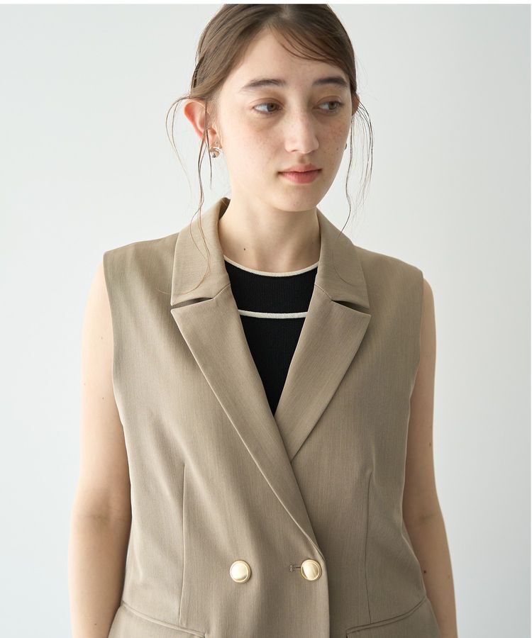 YECCA VECCA「金釦テーラードジレジャケット」|ベスト・ジレ|