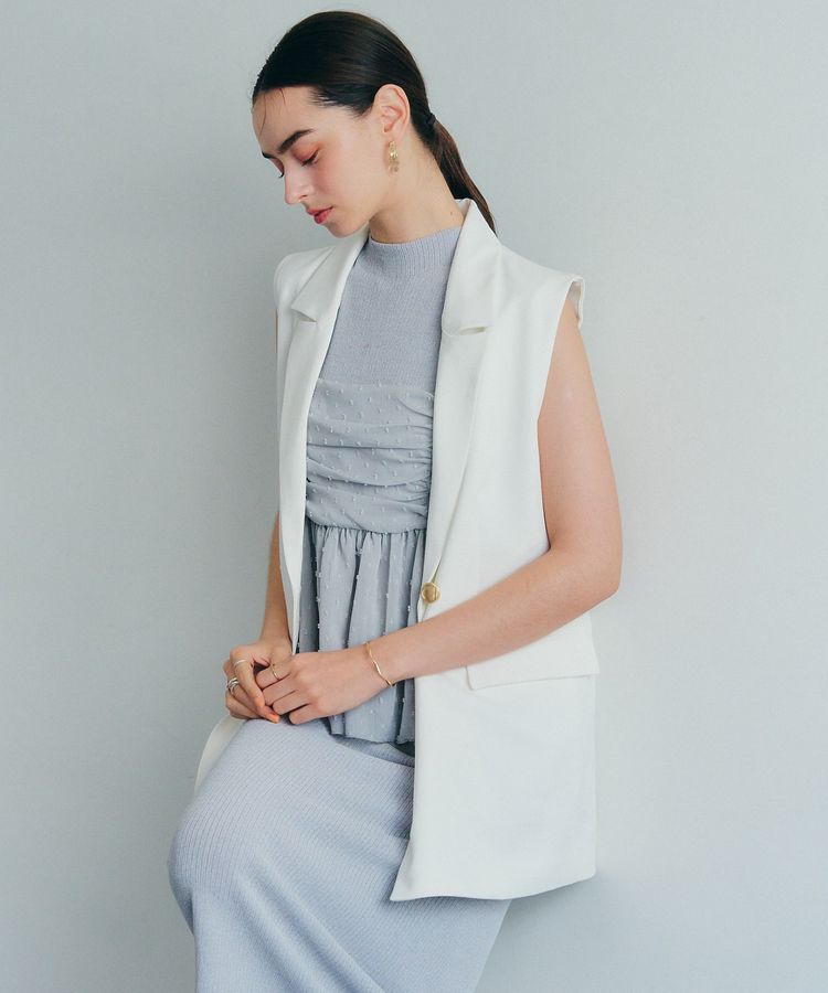 YECCA VECCA「金釦テーラードジレジャケット」|ベスト・ジレ|