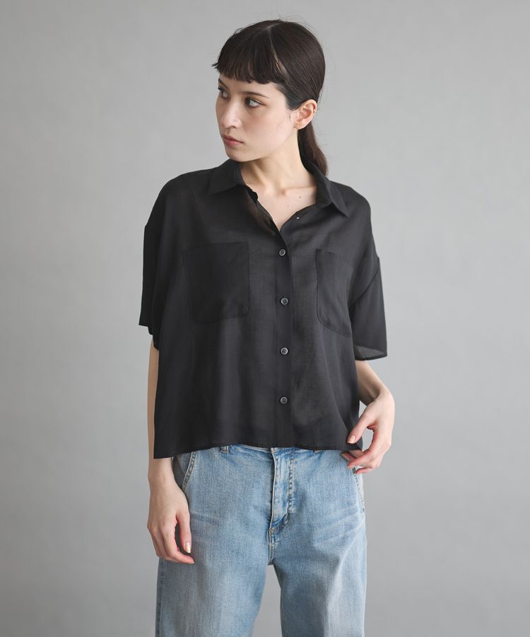 GARAGE OF GOOD CLOTHING「【日本製】ボイルローンハーフスリーブブラウス」|シャツ・ブラウス|