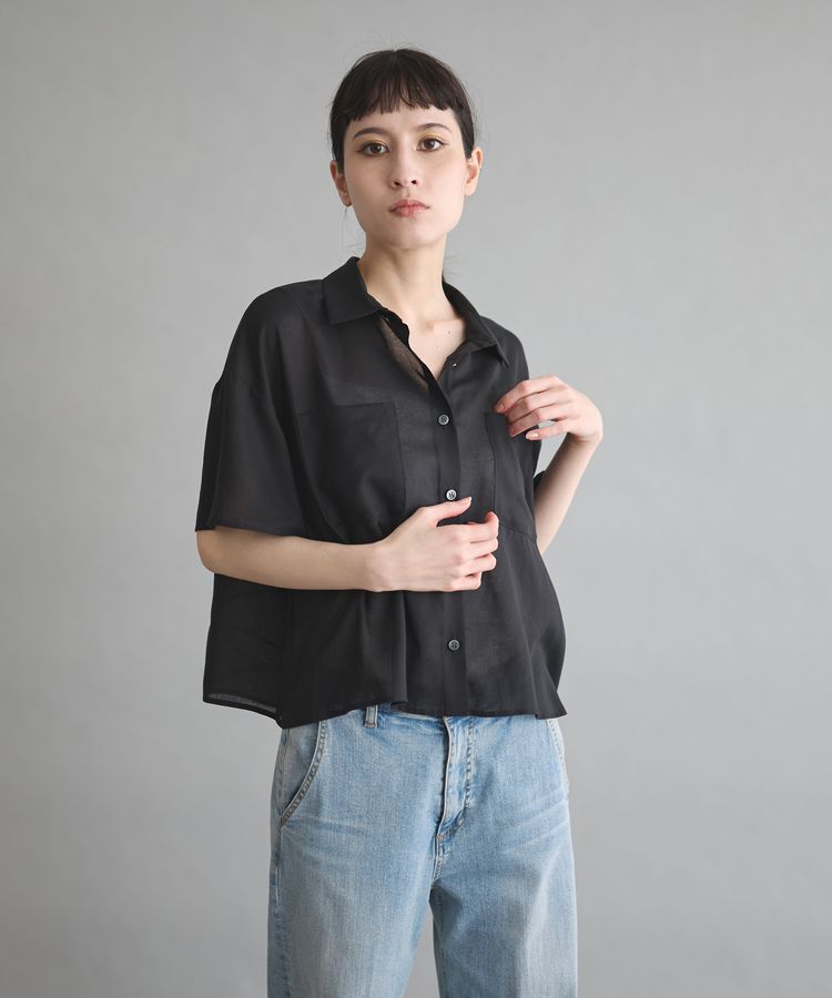 GARAGE OF GOOD CLOTHING「【日本製】ボイルローンハーフスリーブブラウス」|シャツ・ブラウス|