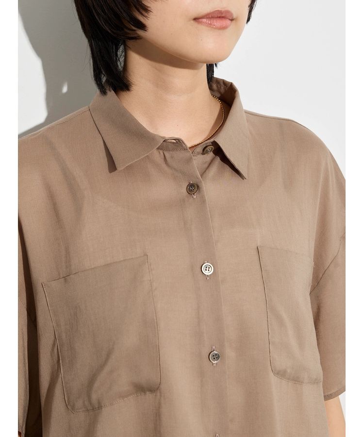 GARAGE OF GOOD CLOTHING「【日本製】ボイルローンハーフスリーブブラウス」|シャツ・ブラウス|