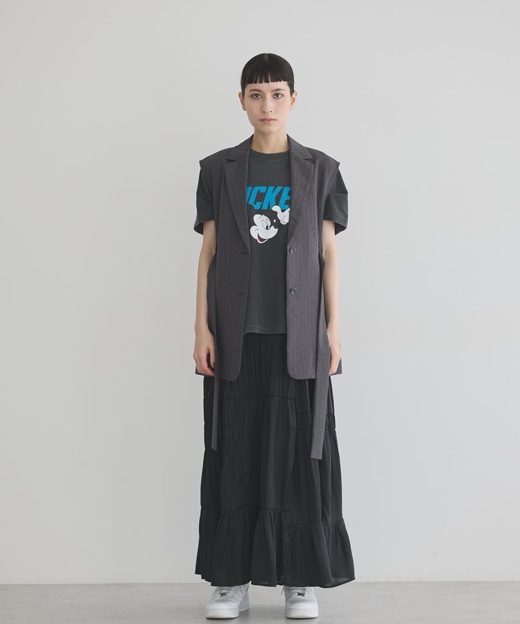 GARAGE OF GOOD CLOTHING「サテンティアードスカート」|フレア|