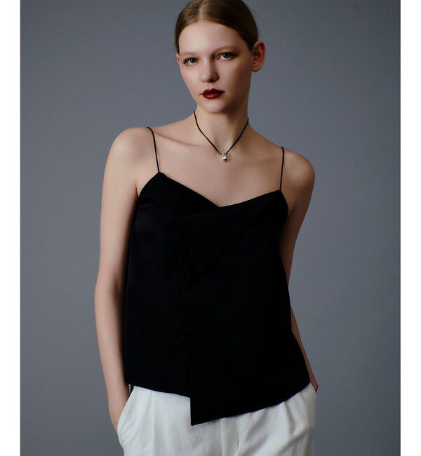 allureville「サテンアシメキャミブラウス」|シャツ・ブラウス|ブラック