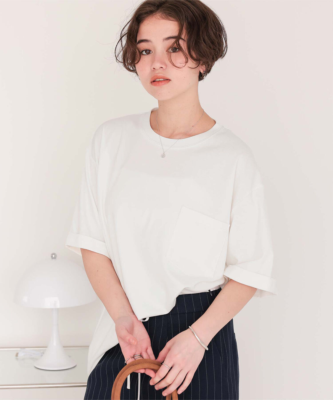 titivate「汗染み防止ポケットTシャツ」|Tシャツ・カットソー|ホワイト