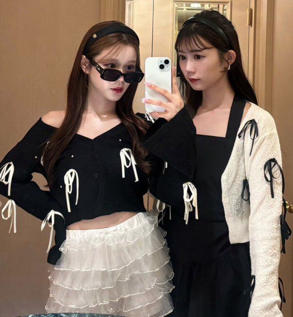  「リボンいっぱいカーディガン」|ニット・セーター|