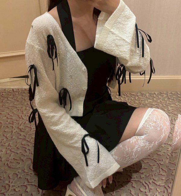  「リボンいっぱいカーディガン」|ニット・セーター|