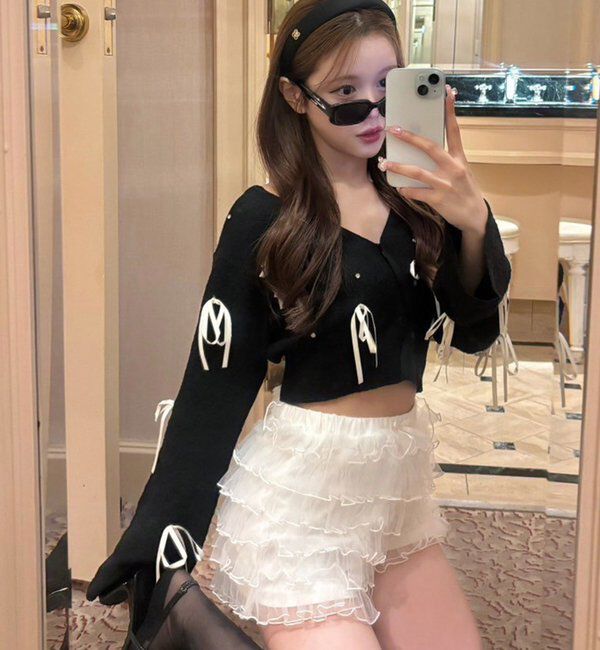  「リボンいっぱいカーディガン」|ニット・セーター|