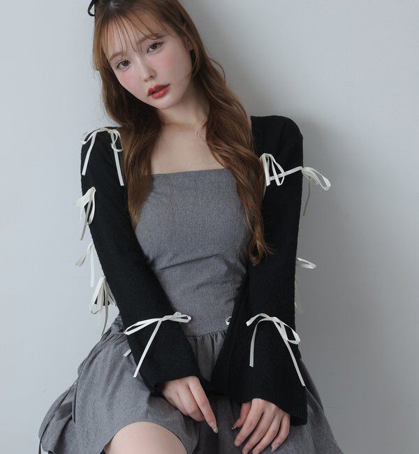  「リボンいっぱいカーディガン」|ニット・セーター|