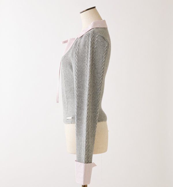  「シャツドッキングレイヤード風ニット」|ニット・セーター|