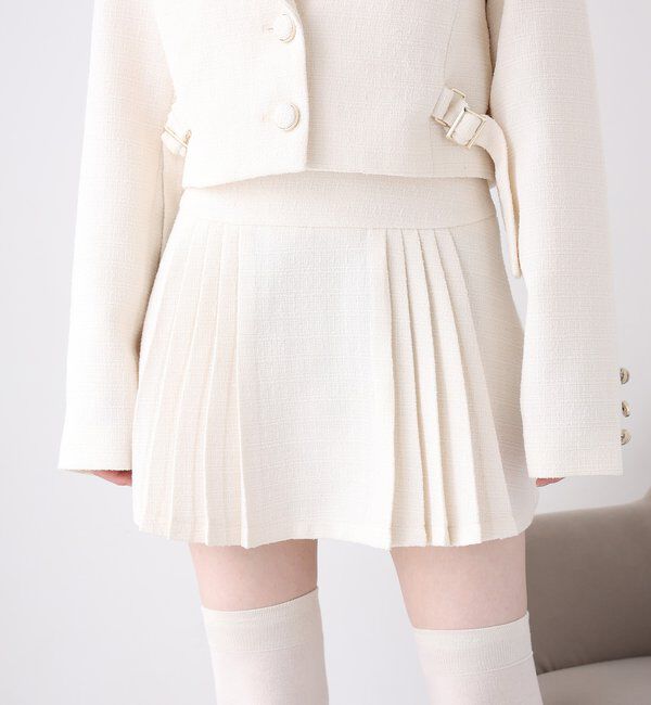  「【premiumorder】ツイードプリーツミニスカート／サイズ展開あり」|スカート|