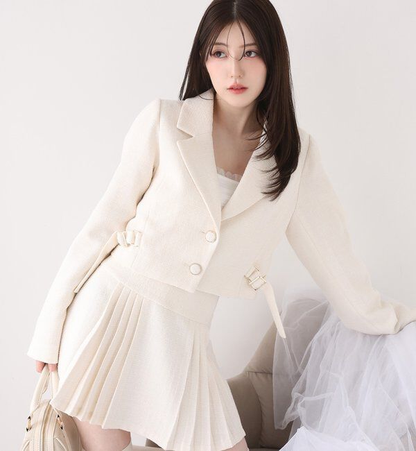  「【premiumorder】ツイードプリーツミニスカート／サイズ展開あり」|スカート|