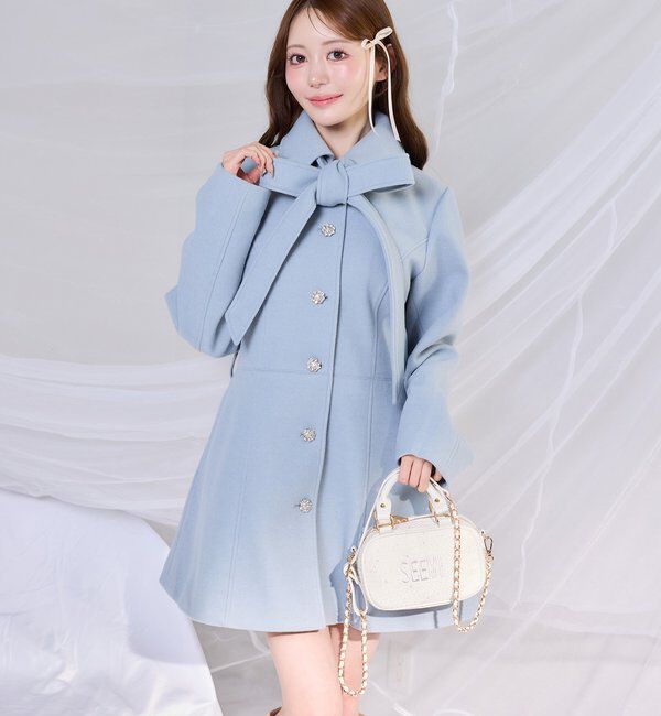  「【SＭサイズあり】リボン取り外し可能ミドルコート」|その他|